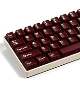GMKWTL XVX Red Keycaps, Double Shot PBT Keycap Set 75 Percent, Cherry Profile Keyboard Keycaps Co...