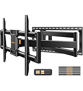 Perlegear Long Arm Full Motion TV Wall Mount for 42–90 Inch TVs up to 150 lbs, Pre-Assembled TV M...