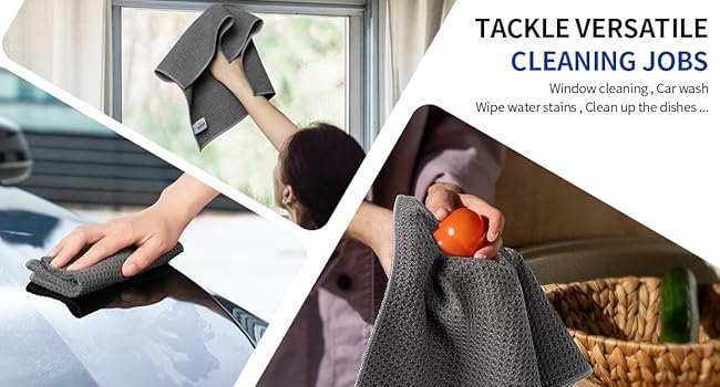 MR.SIGA Car Household Kitchen Cleaning Waffle Pattern Cleaning Cloths