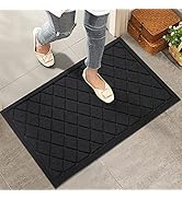 HIYARD Durable Front Door Mat, Absorbent Muddy Dirt Resist Welcome Door Mats Outdoor Indoor, Heav...