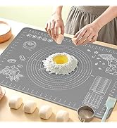Silicone Baking Mat 32x24 inch, Extra Thick Non-stick Pastry Mat with Measurements and Edge Heigh...