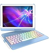 iPad 9th Generation Case with Keyboard,10 Color Backlight iPad Keyboard for 10.2-inch 9th /8th /7...
