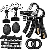 10PCS Grip Strength Trainer Kits, Hand Gripper Strengthener, Forearm Strengthener, Forearm Exerci...