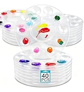 Hulameda 40pcs Clear Art Paint Tray Palette for Kids or Pupils to Painting | Plastic Pallet for D...