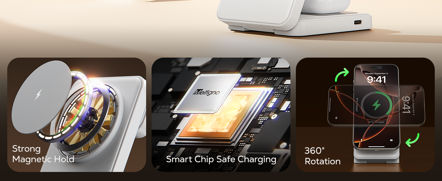 Magnetic charger stand for apple