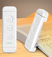 Glocusent Book Light for Reading in Bed, Portable Clip-on LED Reading Light, 3 Amber Colors &amp; 5 B...