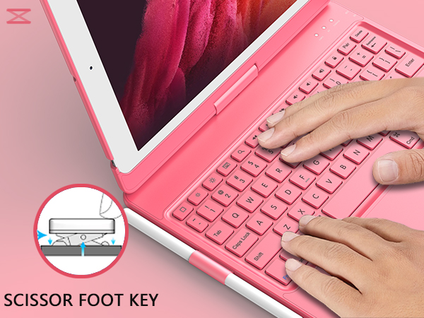 for ipad 9th case with keyboard pink 18