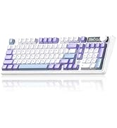AK980 97Keys Tri-Mode Full Mechanical Keyboard, Gasket-Mounted, Hot-Swappable, 1.14” TFT Smart Di...