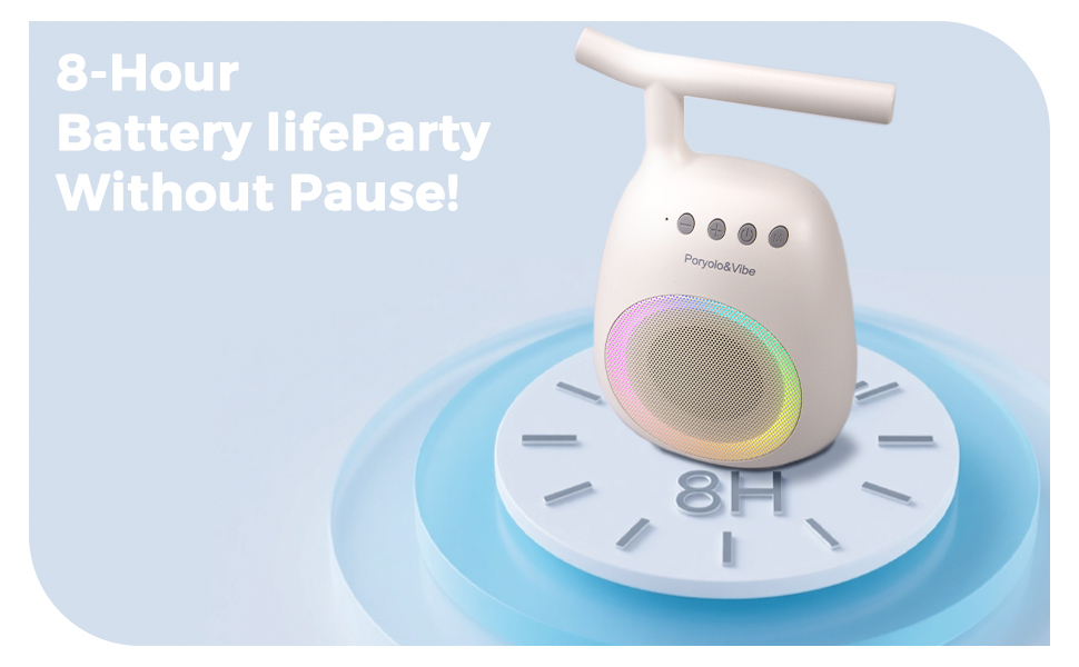 Karaoke Machine for kids Adults Portable Bluetooth Speaker with 2 Wireless Microphones gift