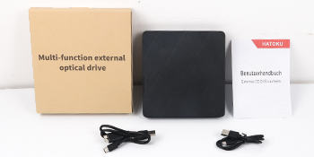 the box is a black box with a black box and a white box with a usb cable in the middle.