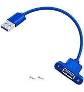 YINGAYOU USB 3.0 Extension Cable 5Gbps Transmission Rate USB 3.0 Male to Female Cable with Panel ...