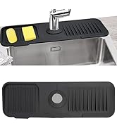 Sink Splash Guard, Silicone Sink Faucet Mat Sink Accessories Faucet Absorbent Mat for Kitchen, Ba...