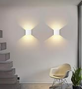 Lightess Modern Wall Sconce Dimmable 10W Hardwired, Up Down Wall Mount Lights Indoor Mini Metal L...