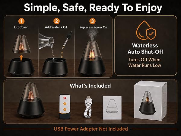 TriPro Essential Oils Aroma Diffuser,Portable Humidifier with Cool Mist and Warm Light Effect