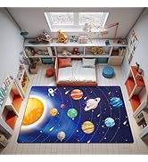 Boshengya Space Planet Theme Area Rug for Kids Room, 36x60 inch, Machine Made, Polyester, Rectang...