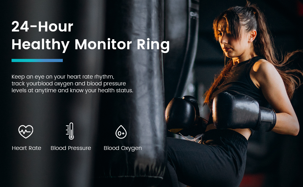Smart Ring Health Tracker, Sleep&amp;amp;Exercise Monitor Heart Rate,Blood Oxygen,Fitness Trackers