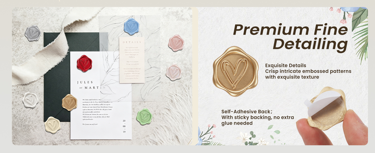 Heart Wax Seal Stickers