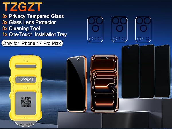Tempered Glass Screen Protector for iPhone 17 Pro Max