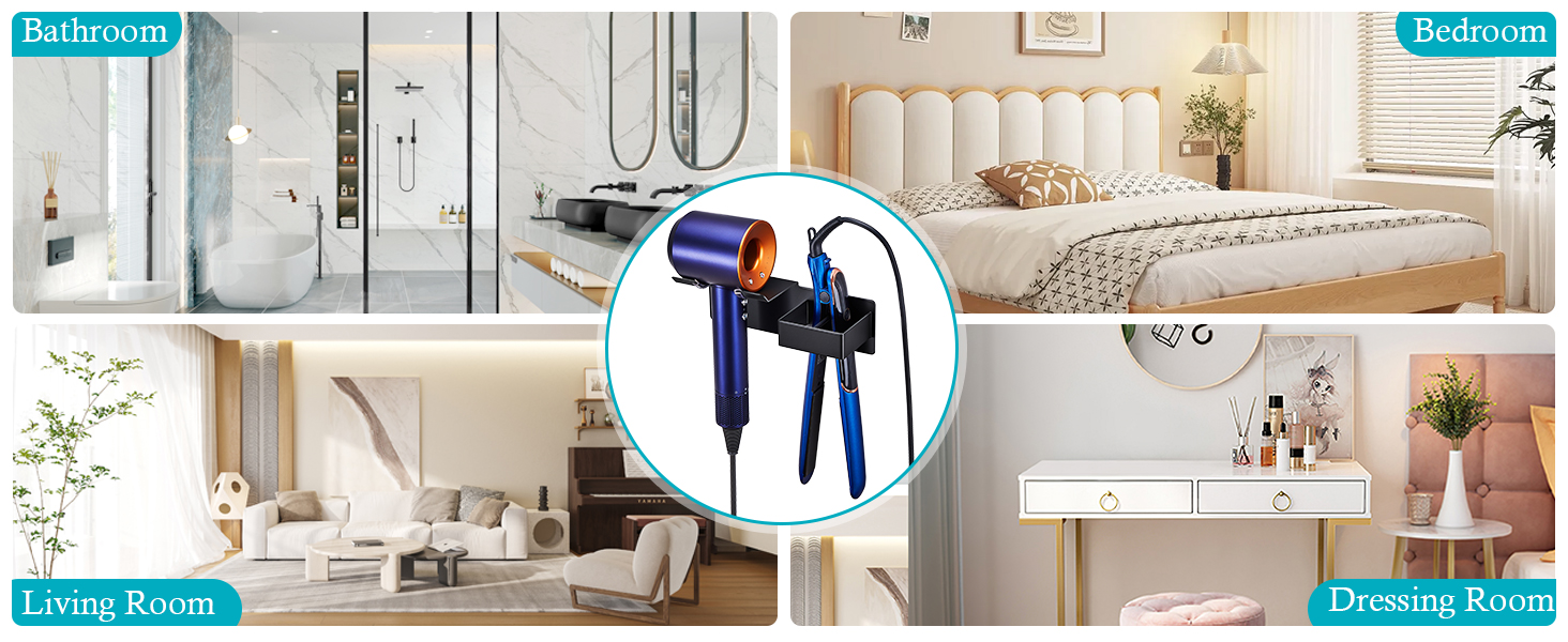 hair dryer and straightener holder