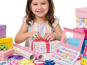 PASEMM 24pcs Little Girl Jewel Rings