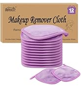 HOMEXCEL Makeup Remover Cloth 12 Count (Pack of 1),Reusable Makeup Remover Pads,Washable Ultra So...