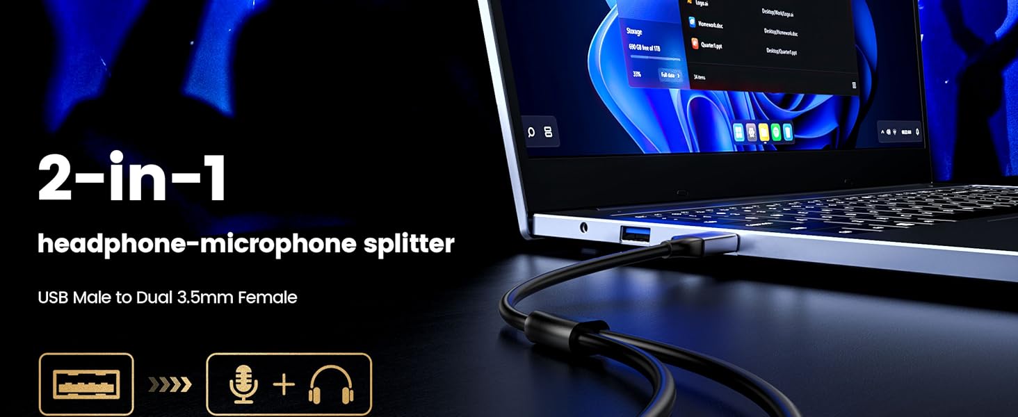 USB to 3.5mm Audio Adapter