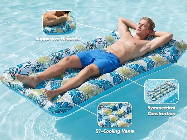Tanning Float with 21 Cooling Vents