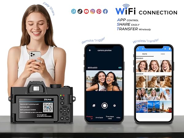4k digital camera with wifi connection APP control 2