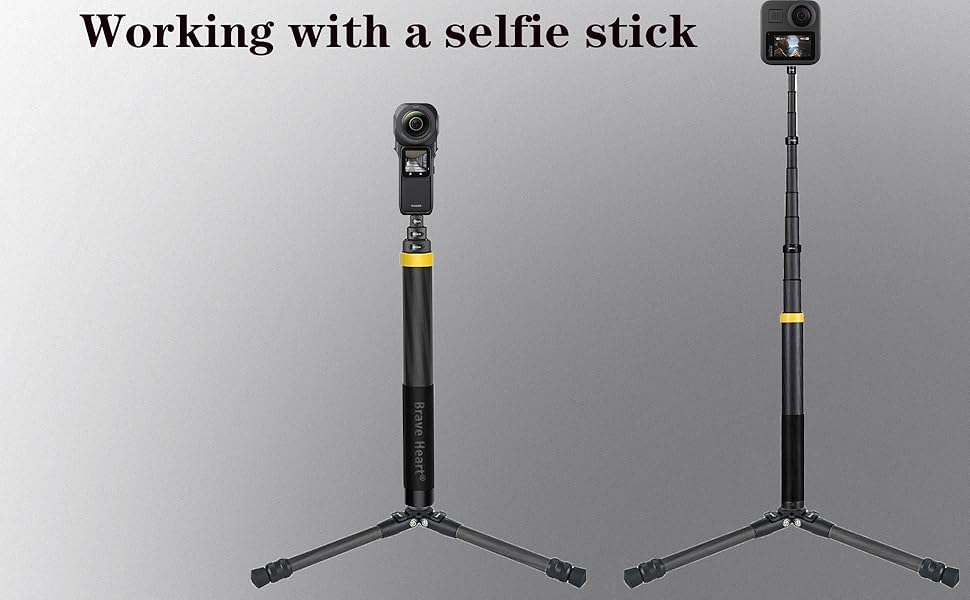 carbon fiber tripod with carbon fiber selfie stick