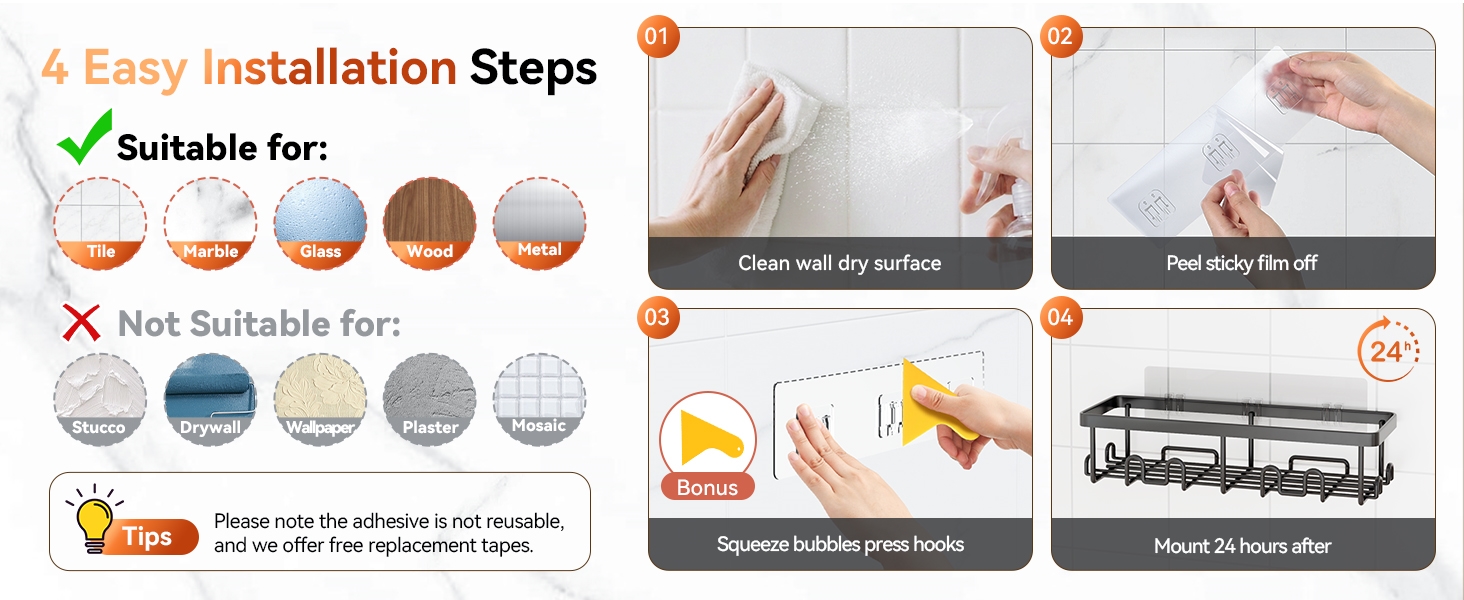 shower shelf adhesive