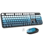 MOFII Wireless Keyboard and Mouse Combo, 2.4GHz Retro Typewriter Keyboard Full Size, Cute Wireles...