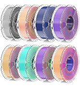 SUNLU 3D Printer Filament Bundle - Dual &amp; Triple Color Silk Filament, Vacuum Packed, 2kg Total