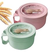 MUUBOOX 2Pack 28.7oz Wheat Straw Microwave Ramen Bowl Set Noodle Bowls With Lid and Spoon,Improve...