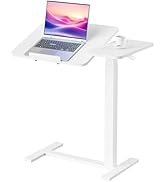 NEWBULIG Small Standing Desk Adjustable Height Rolling Table, Laptop Mobile Desk with Wheels, Por...