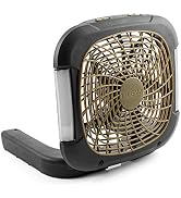 Treva 10-Inch Portable Desktop Air Circulation Battery Fan, 2 Speed, Compact Folding &amp; Tilt Desig...