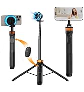K&F Concept 63'' Magnetic Selfie Stick Tripod, Lightweight Cellphone Stand with Wireless Remote, ...