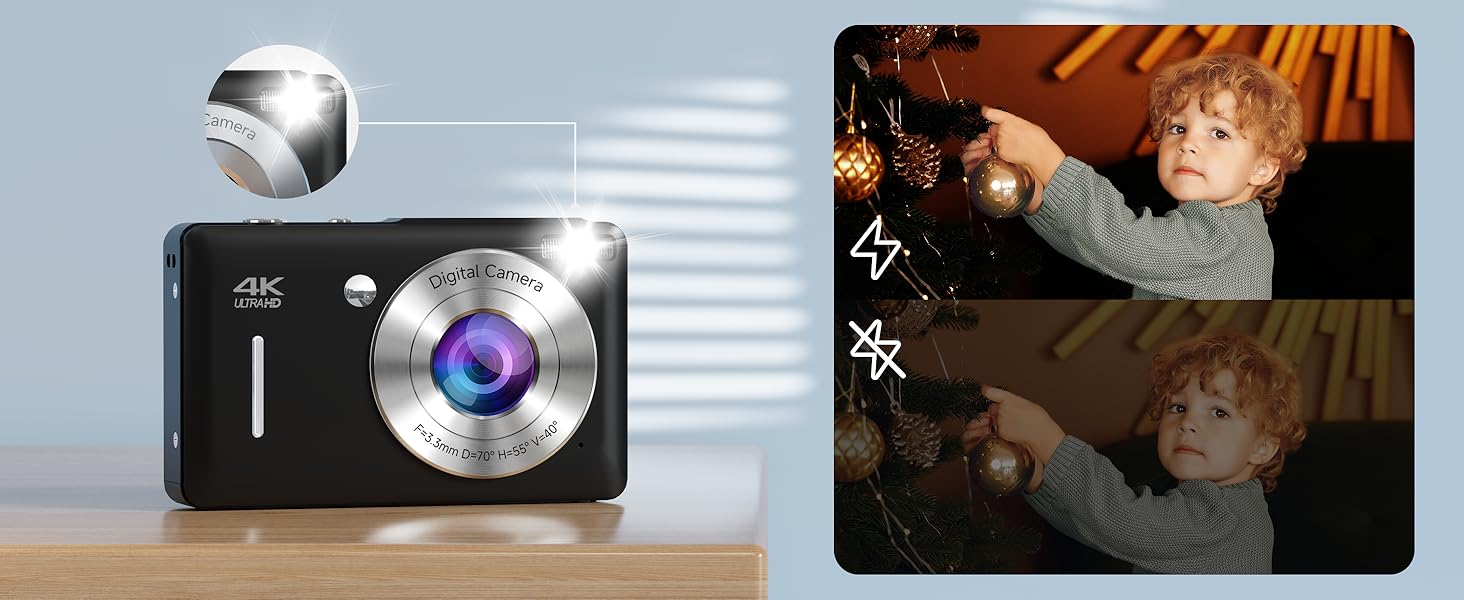 fhd digital camera for teens,video camera,LED light digital camera,digital camera with flash