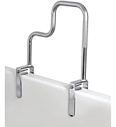 Carex Tri-Grip Bathtub Rail with Chrome Finish - Bathtub Grab Bar Safety Bar For Seniors and Hand...