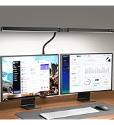 ONLYWIN Eye-Caring Desk Lamp with Clamp, LED Desk Light Bar for Dual Monitors, Adjustable Goosene...