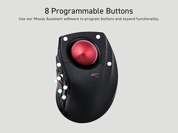 Deft Pro Trackball Programmable Buttons