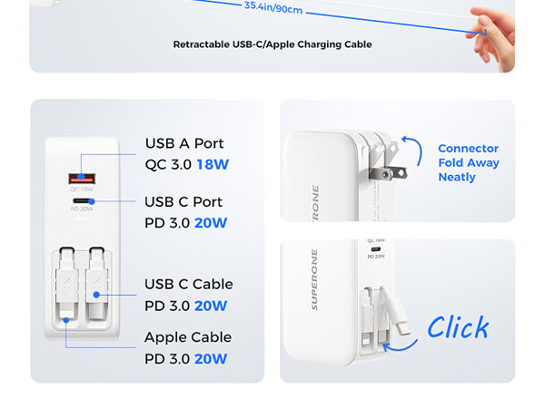 retractable charger usb c
