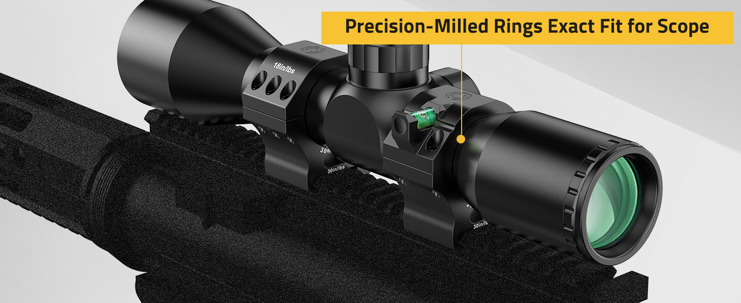 Precision-Milled Rings Exact Fit for Scope