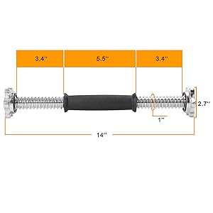 14" Threaded Rubber Handle Dumbbell Bar Set