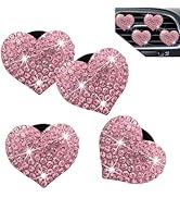 Diamall 4 PCS Car Air Vent Clips, Bling Crystal Heart Aroma Diffusers, Air Fresheners Vents Clips...
