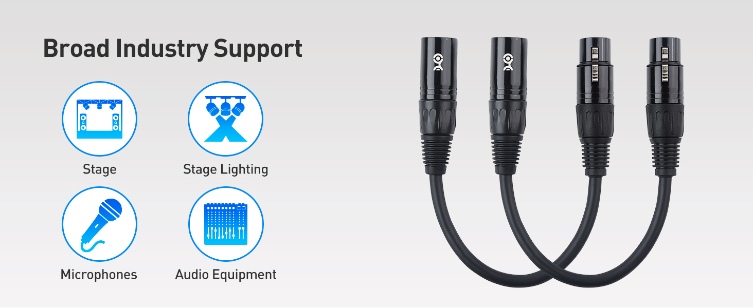 3 Pin Male XLR to 5 Pin Female XLR DMX Adapter