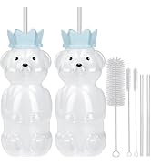 Mootikar Honey Bear Straw Cup for Babies, Juice Bear Bottle Drinking Cup Long Straws, 8-Ounce The...