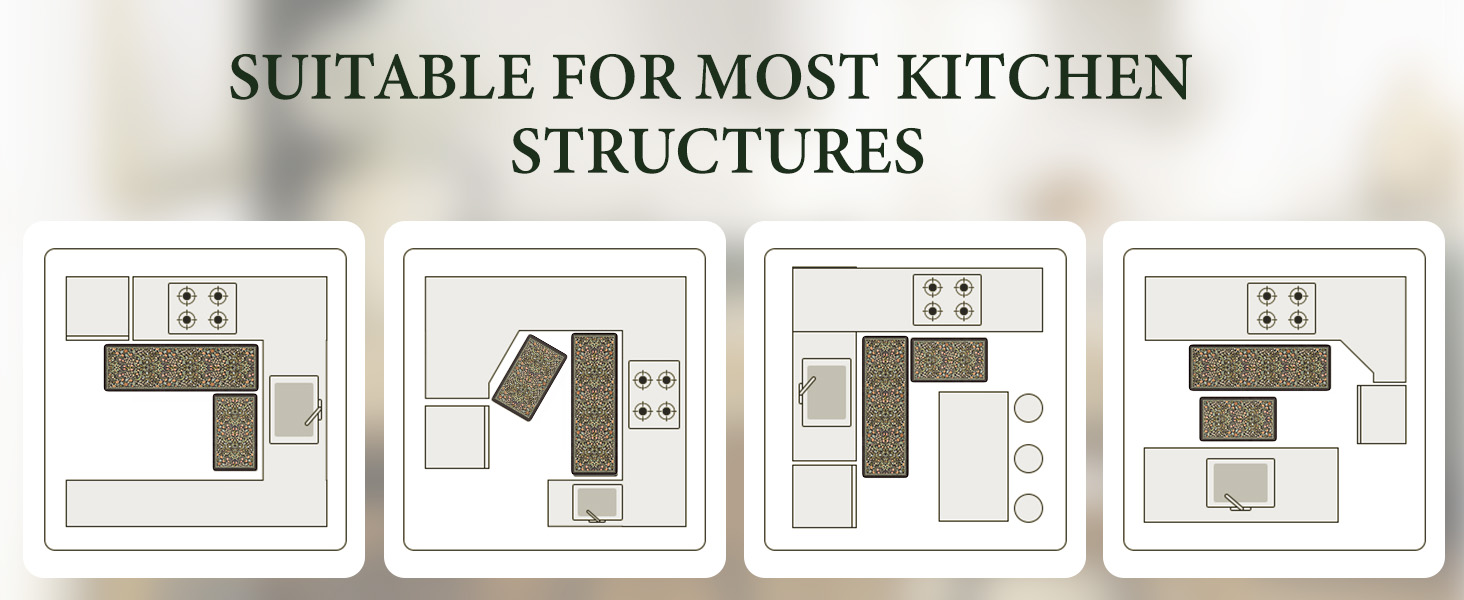 Vintage Spring Floral Kitchen Mats