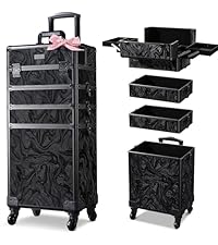 BYOOTIQUE Rolling Makeup Case 4in1 Cosmetology case on wheels Makeup Artist