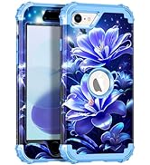 Miqala Compatible with iPhone SE 2022/2020 Case,Glow in The Dark Three Layer Heavy Duty Shockproo...