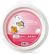 [EZ'n] Air Fryer Parchment Paper Liners (150 Pack) – Non-Stick, Ridged, Heat-Resistant Disposable...